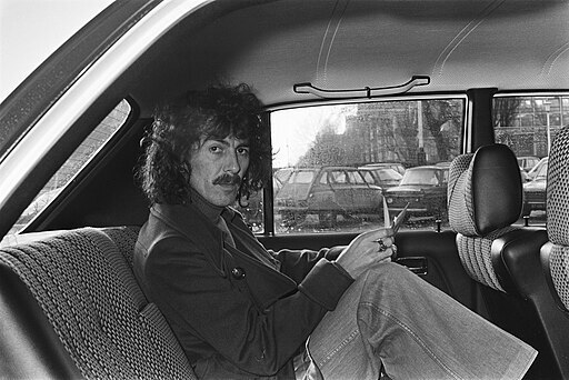 George Harrison in a car